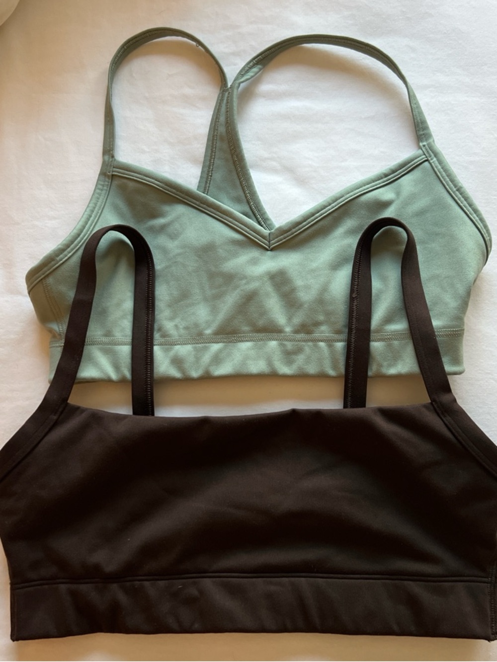 GAP Sage Green & Black V-Neck Bralette Duo